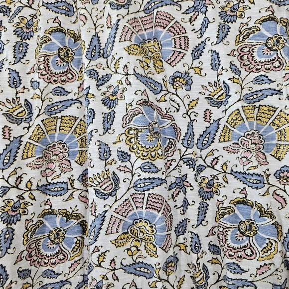 Lucky Brand Floral Filigree Bohemian Flutter Sleece Blouse Top - Picture 4 of 6